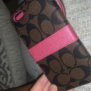 Leather Coach Phonecase and Wristlet